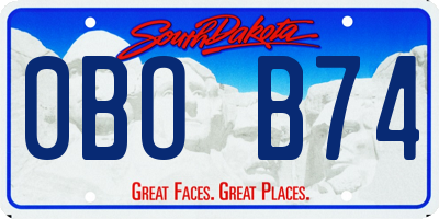 SD license plate 0BOB74