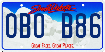 SD license plate 0BOB86