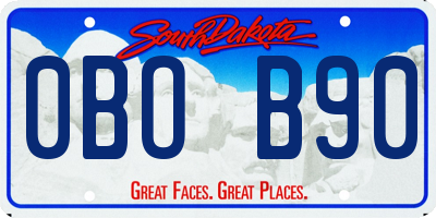 SD license plate 0BOB90