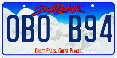 SD license plate 0BOB94