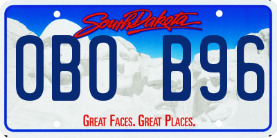 SD license plate 0BOB96