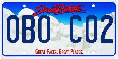 SD license plate 0BOC02