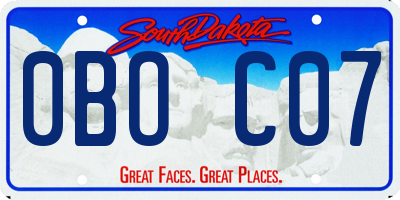 SD license plate 0BOC07