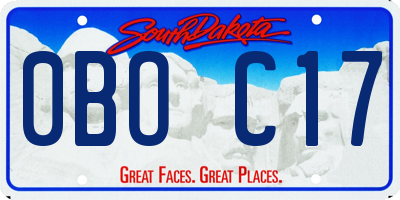 SD license plate 0BOC17
