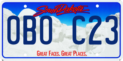 SD license plate 0BOC23