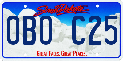SD license plate 0BOC25