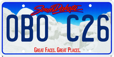 SD license plate 0BOC26