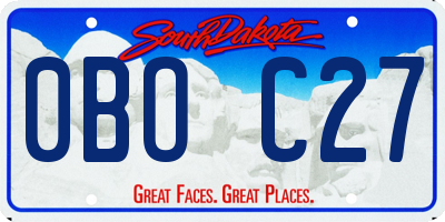 SD license plate 0BOC27
