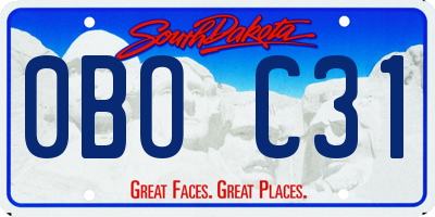SD license plate 0BOC31