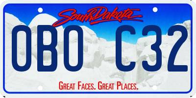SD license plate 0BOC32