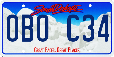 SD license plate 0BOC34