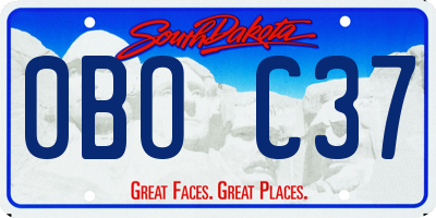 SD license plate 0BOC37