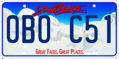 SD license plate 0BOC51