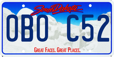 SD license plate 0BOC52