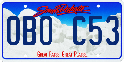 SD license plate 0BOC53