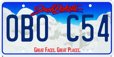 SD license plate 0BOC54