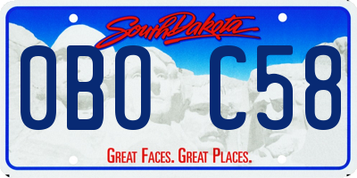 SD license plate 0BOC58