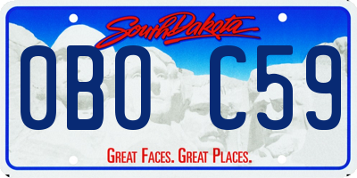 SD license plate 0BOC59