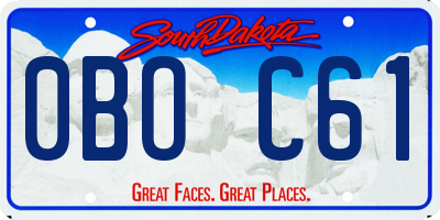 SD license plate 0BOC61