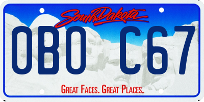 SD license plate 0BOC67