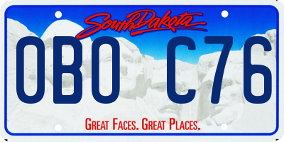 SD license plate 0BOC76