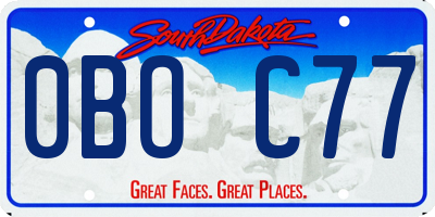 SD license plate 0BOC77