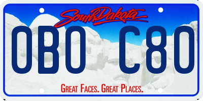 SD license plate 0BOC80