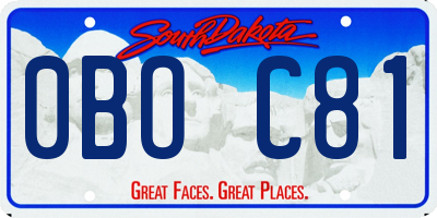 SD license plate 0BOC81
