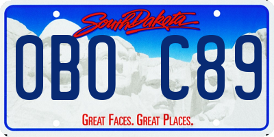 SD license plate 0BOC89