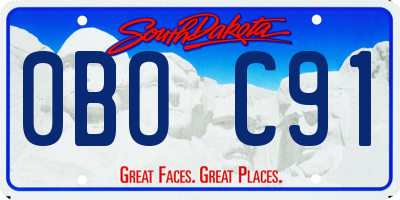SD license plate 0BOC91
