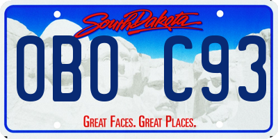 SD license plate 0BOC93