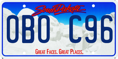 SD license plate 0BOC96
