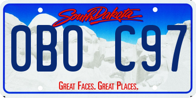 SD license plate 0BOC97