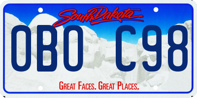 SD license plate 0BOC98