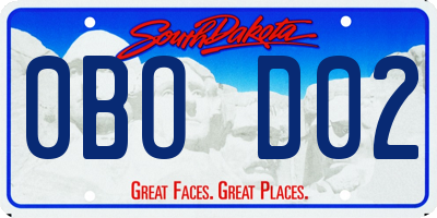 SD license plate 0BOD02