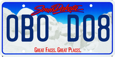 SD license plate 0BOD08