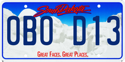 SD license plate 0BOD13