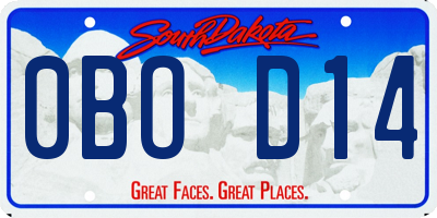 SD license plate 0BOD14