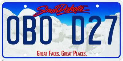 SD license plate 0BOD27