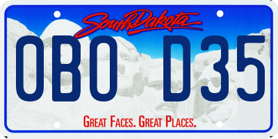 SD license plate 0BOD35