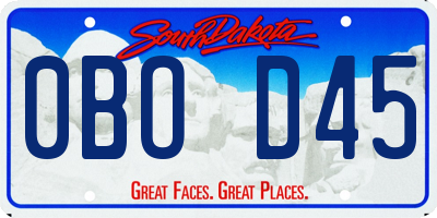 SD license plate 0BOD45