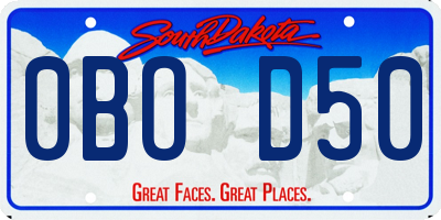 SD license plate 0BOD50