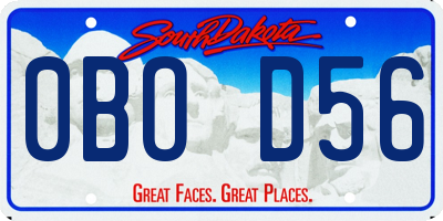 SD license plate 0BOD56