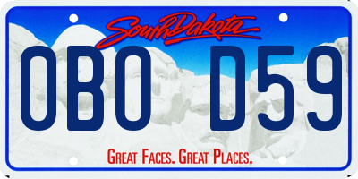 SD license plate 0BOD59