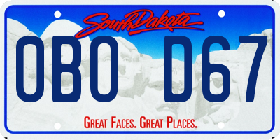 SD license plate 0BOD67