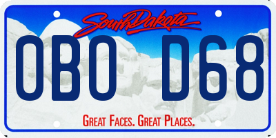SD license plate 0BOD68