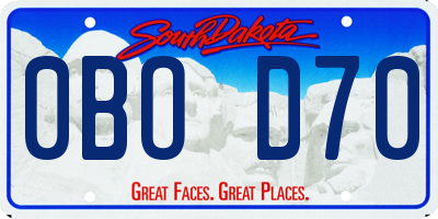 SD license plate 0BOD70