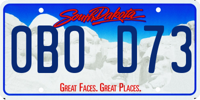 SD license plate 0BOD73