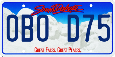 SD license plate 0BOD75