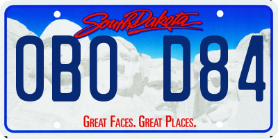 SD license plate 0BOD84